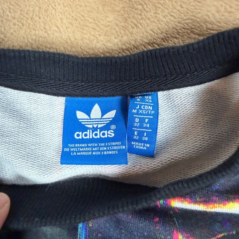 Adidas Originals City Lights Glitch Print Sleeveless Sweatshirt Trefoil XS - Picture 5 of 9